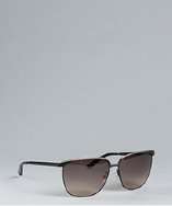 Bottega Veneta black metal slim aviator sunglasses style# 317472201