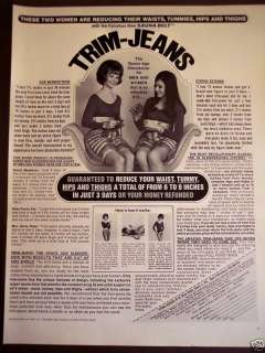 1971 SAUNA BELT TRIM JEANS Reduces Waist Tummy Hips Ad  