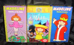 Lot of 3 MADELINE Vhs Incl. Feature Length MOVIE   MINT  