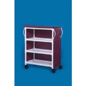  Deluxe 3 Shelf Linen Cart Spacing Size 16, Mesh Cover 