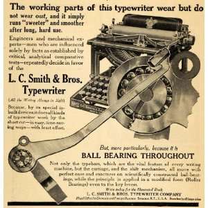  1911 Ad L C Smith & Brothers Typewriter Ball Bearing 