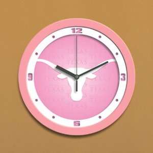  Texas Longhorns Pink Nursery Wall Clock