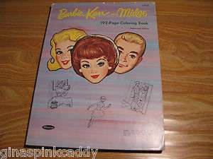 EARLY 1964 RARE AUTHORIZED EDITION BARBIE KEN & MIDGE COLORING BOOK 
