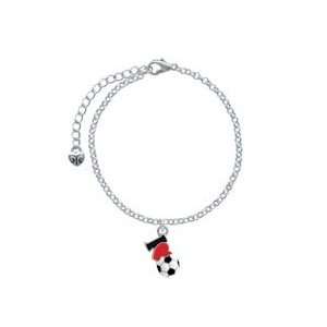  I love Soccer   Red Heart   Silver Plated Elegant Charm 