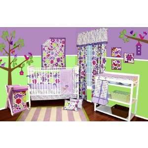    Bacati   Botanical Purple 10 piece Crib Set without Bumper: Baby