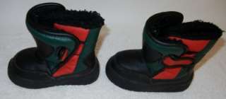 Thermolite Toddler Boys Snow Winter Insulated Boots Size 6 Black Green 