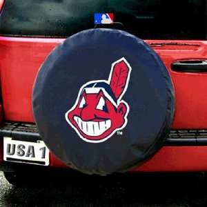  Cleveland Indians MLB Spare Tire Cover (Black): Sports 
