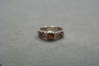 WOW ANTIQUE STERLING SILVER GARNET BOLD BAND RING 1.5  