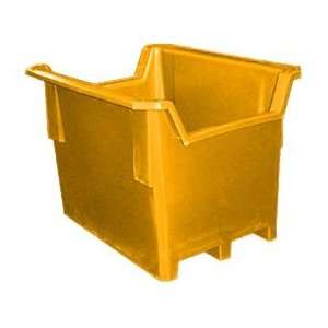 Double Hopper Front Plastic Container 28x21x20 400 Lb Cap. Yellow 