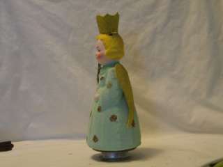 Antique German Molded Cardboard Christmas Angel Queen Candy Container 