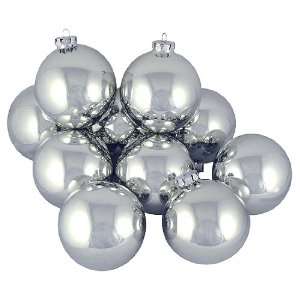 Club Pack of 16 Shiny Silver Candy Glass Ball Christmas Ornaments 4 