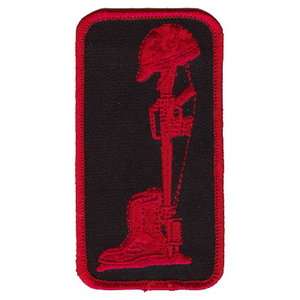 FIELD CROSS Red MILTARY VET Embroidered Quality IRON ON SEW ON Biker 