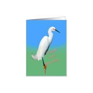  birthday, 59th, Snowy Egret Bird Card Toys & Games