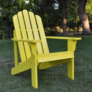  Cedarwood Marina Adirondack Chair   Lemon Yellow Patio 