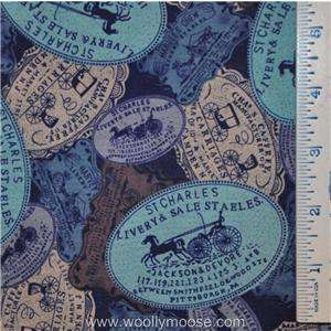   & Buggy St. Charles Livery & Sale STAMPS Quilt Fabric 1/2 YD  