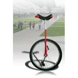  New 24 Unicycle Red Chrome Unicycle Wheel Cycling: Sports 