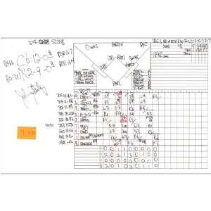 John Sterling Handwritten/Signed Scorecard White Sox at Yankees 9 16 