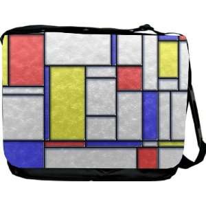  Primary Color Stained Glass Tiles Messenger Bag   Book Bag 
