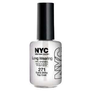 New York Color Long Wearing Treatment Extra Shiny Top Coat, 0.45 Fluid 