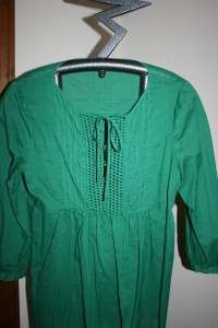 NEW PREMISE CLOTHING IMELDA TOP PEASANT VOILE BLOUSE KELLY GREEN $225 