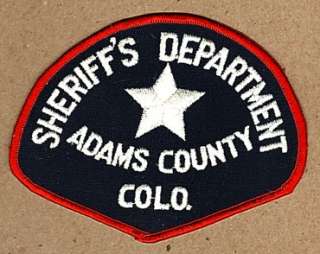 ADAMS COUNTY, COLORADO SHERIFFS DEPARTMENT PATCH  