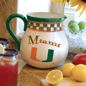 NCAA University of Miami Hurricanes Ceramic Drink Pitcher  