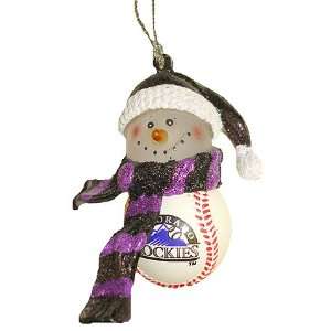  Colorado Rockies MLB Home Run Snowman Christmas Ornament 