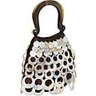 Evening Bag   Layered Mother of Pearl Circles on Silk