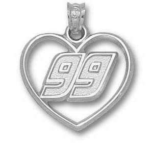  Carl Edwards No. 99 3/4in Sterling Silver Heart Pendant 