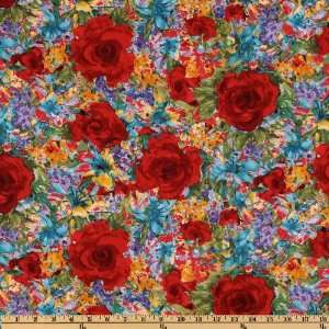  44 Wide Flirtation Roses Multi Fabric By The Yard Arts 