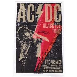  AC/DC Angus Young Autographed Black Ice Tour ltd Signed 