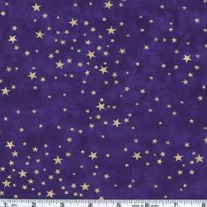  45 Wide Moda Metallic Basics Stars Royal Fabric By The 