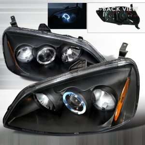   2003 Honda Civic Halo Projector Headlights   Black (pair): Automotive