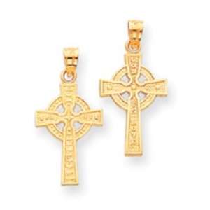  14k Gold Reversible Celtic Cross Pendant: Jewelry