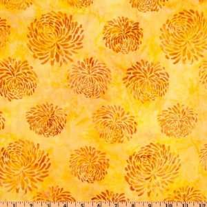 44 Wide Tonga Batik Mango Salsa Chrysanthemum Mango Yellow Fabric By 