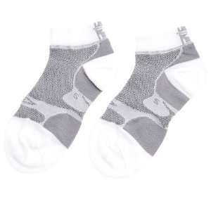  DeFeet Levitator Lite Low Cuff Sock SM Gray/White Sports 