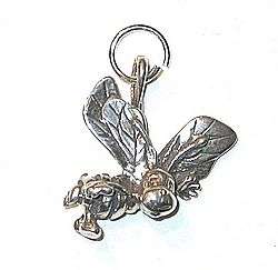 STERLING SILVER CHARM Mascot Yellow Jacket Hornet BEE  