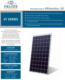 Helios 13 Mono Solar Panels System 3.12 kW Grid Tie Kit Inverter 