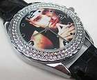 New Leather 118 pcs Diamond Crystal Watch / Eminem #2