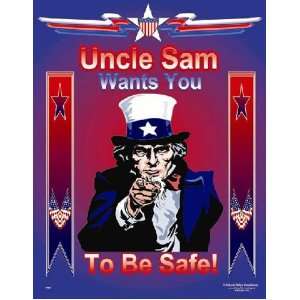 National Safety Compliance Uncle Sam Safety Poster   24 X 32 Inches 