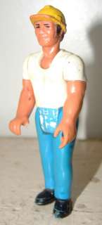 BARNEY CONSTRUCTION WORKER; Fisher Price Adventure People 1974, loose 