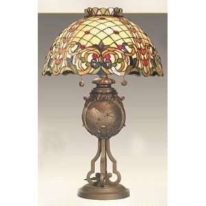  Antique Bronze Orb Base Tiffany Lamp