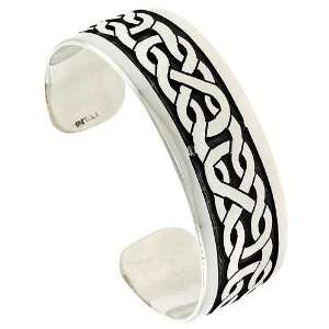   Cuff Bangle Bracelet with Celtic Knot Pattern 21 mm (13/16 in.) wide