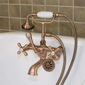  Wall Mount Faucet with English Telephone Shower   Cross 