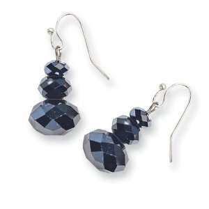   Luxury Cut Faceted Black Hematite Crystal Earrings 1928 Boutique