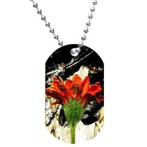  Flowering Graffiti Petals Dog Tag Necklace Jewelry