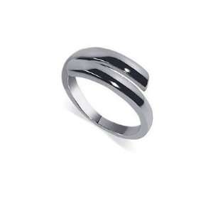  Sterling Silver Overlapping Polished Finish Band Ring Size 8: Jewelry