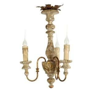  Turin Country Rustic 3 Light Distressed White Mini 
