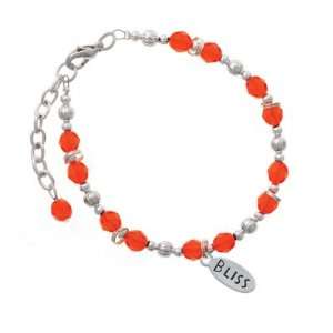   Bliss Oval Orange Czech Glass Beaded Charm Bracelet [Jewelry]: Jewelry