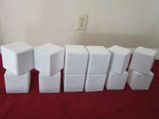 NEW (6) Dual Cube Speakers.Home Theater Rear White Surround Sound 